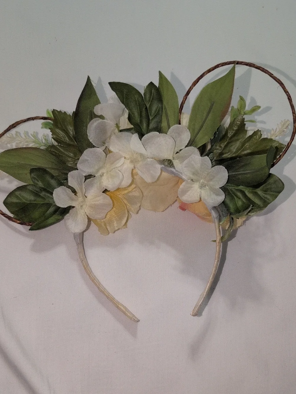 Disney Floral Yellow Rose Ears Headband Used
